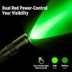 Rechargeable Green Hunting Flashlight, Long Range 984 FT Super Bright Light for Coyote Hog Fox Hunting and Night Observation ProC80-G (Green)