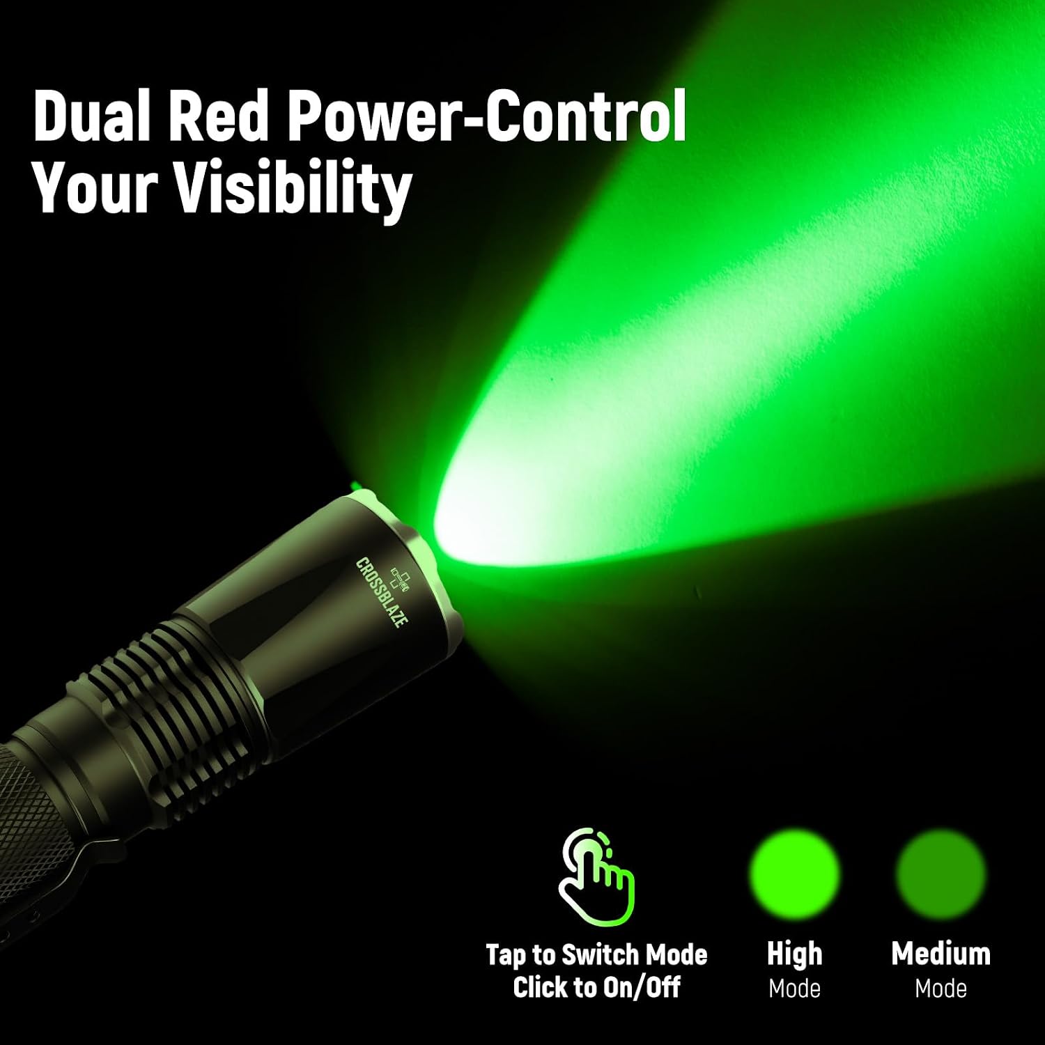 Rechargeable Green Hunting Flashlight, Long Range 984 FT Super Bright Light for Coyote Hog Fox Hunting and Night Observation ProC80-G (Green)