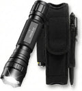 CB-T8 Tactical Flashlight Single Mode 1000 Lumens – High Output LED Torch for Police Duty & Security. Complete Kit with Holster, Tactical Pen, Wall Charger & 2 Rechargeable Power Sources