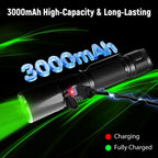 Rechargeable Green Hunting Flashlight, Long Range 984 FT Super Bright Light for Coyote Hog Fox Hunting and Night Observation ProC80-G (Green)