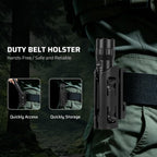 W70 Police Flashlight with Holster, 1100 Lumens Rechargeable LED Flashlight and 360°Rotating Tactical Holster for Law Enforcement and Outdoor