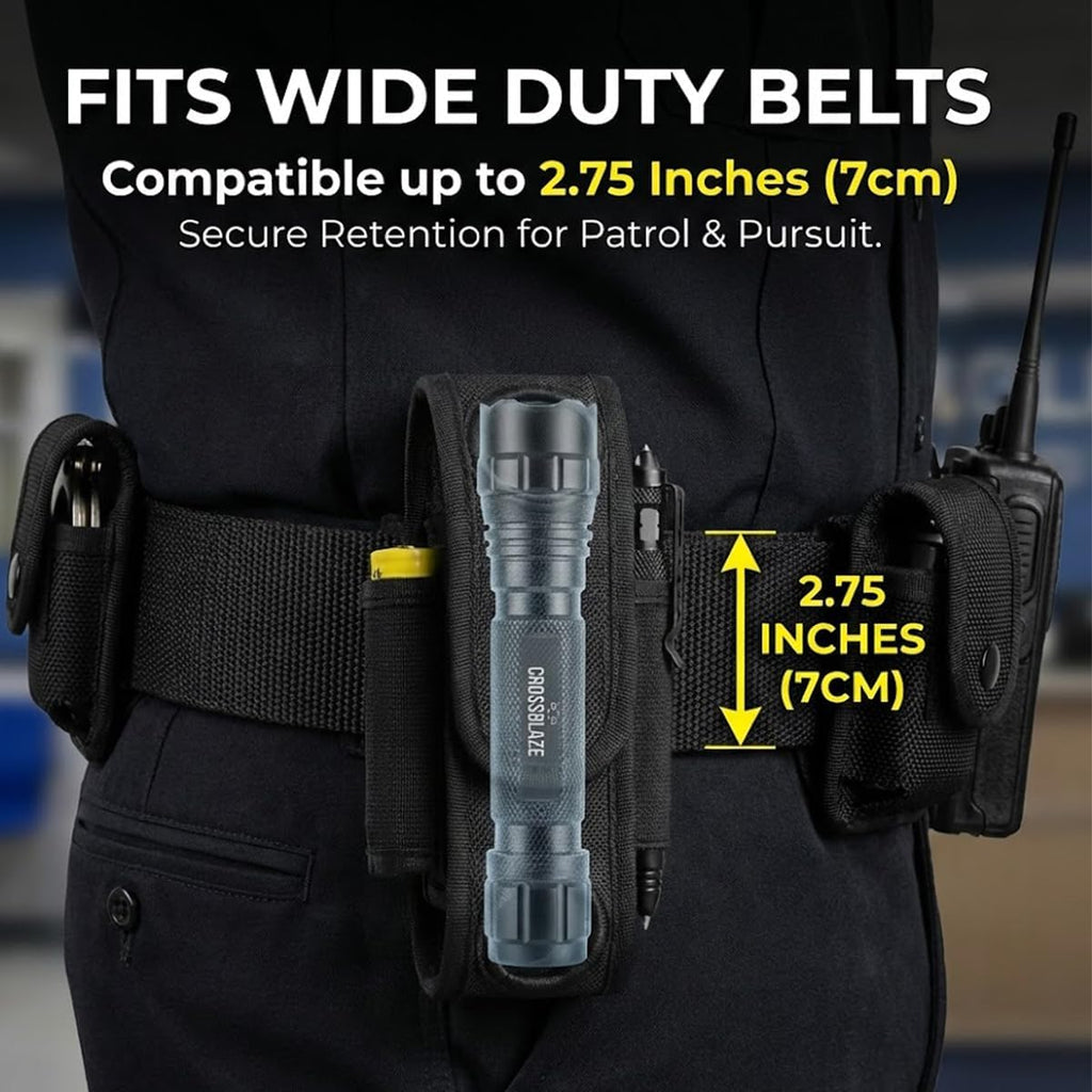 CB-T8 Tactical Flashlight Single Mode 1000 Lumens – High Output LED Torch for Police Duty & Security. Complete Kit with Holster, Tactical Pen, Wall Charger & 2 Rechargeable Power Sources