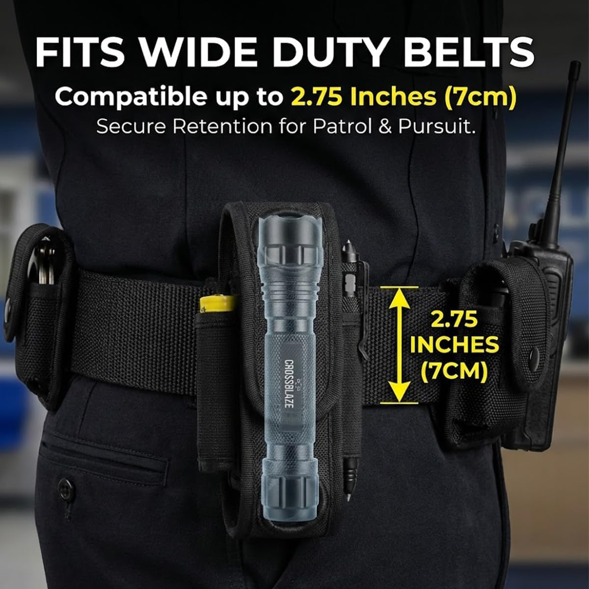 CB-T8 Tactical Flashlight Single Mode 1000 Lumens – High Output LED Torch for Police Duty & Security. Complete Kit with Holster, Tactical Pen, Wall Charger & 2 Rechargeable Power Sources