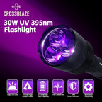 395nm UV Flashlight, High-Power Triple LEDs Long-Lasting Black Light for Pet Urine Detection, Resin Curing & Scorpion Finding