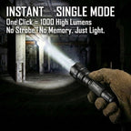 CB-T8 Tactical Flashlight Single Mode 1000 Lumens – High Output LED Torch for Police Duty & Security. Complete Kit with Holster, Tactical Pen, Wall Charger & 2 Rechargeable Power Sources