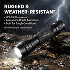 CB-T8 Tactical Flashlight Single Mode 1000 Lumens – High Output LED Torch for Police Duty & Security. Complete Kit with Holster, Tactical Pen, Wall Charger & 2 Rechargeable Power Sources