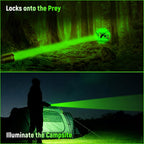 Rechargeable Green Hunting Flashlight, Long Range 984 FT Super Bright Light for Coyote Hog Fox Hunting and Night Observation ProC80-G (Green)