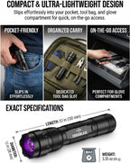 395-405nm UV Flashlight, Zoomable Black Light for Resin Curing | Pet urine detector light for carpets and upholstery, UV leak detection light for A/C dye, & scorpion hunting and hotel checks