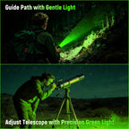 Rechargeable Green Hunting Flashlight, Long Range 984 FT Super Bright Light for Coyote Hog Fox Hunting and Night Observation ProC80-G (Green)