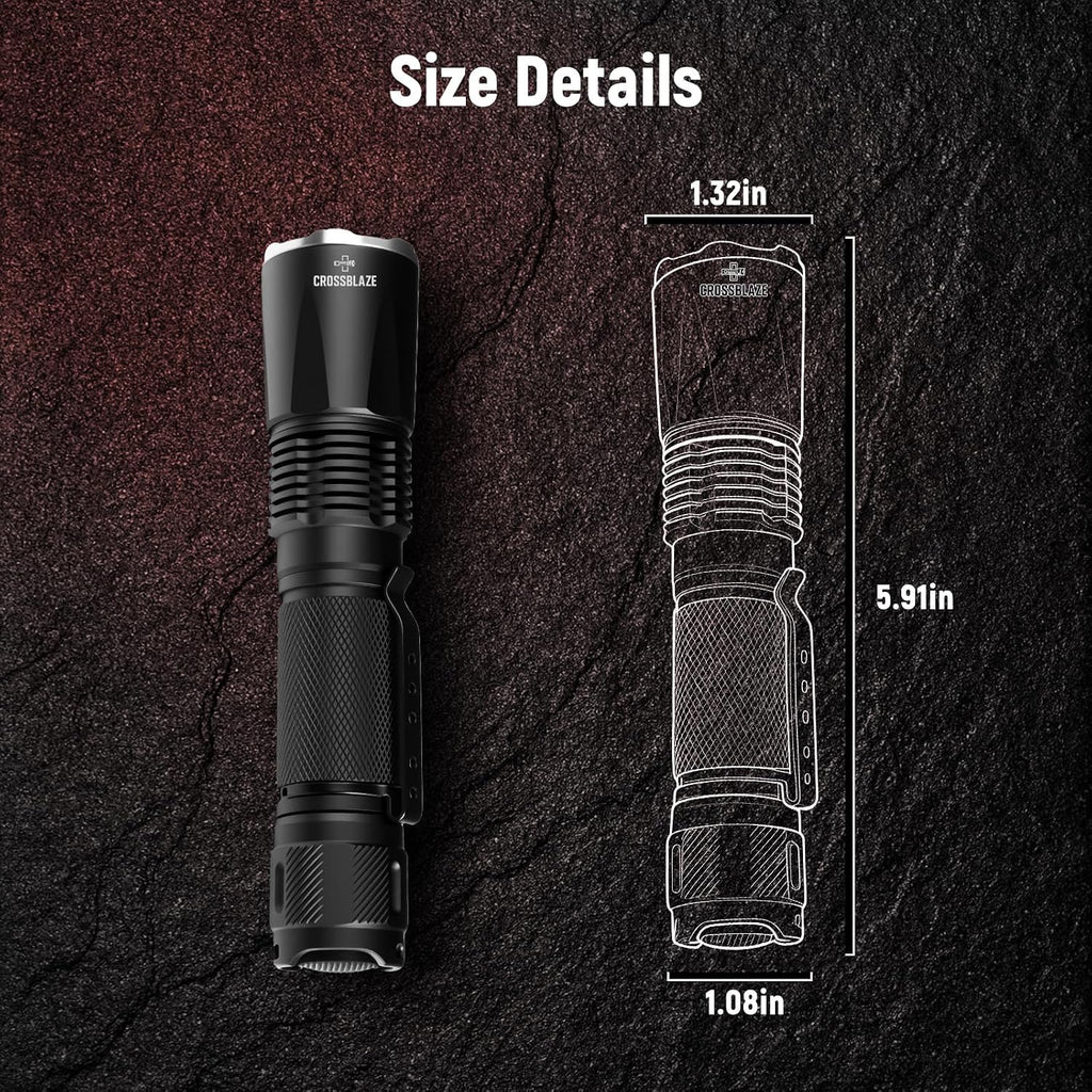 Rechargeable Red Light Flashlight, Long Range 984 FT Super Bright Light for Coyote Hunting, Astronomy and Night Observation ProC80-R (Red)