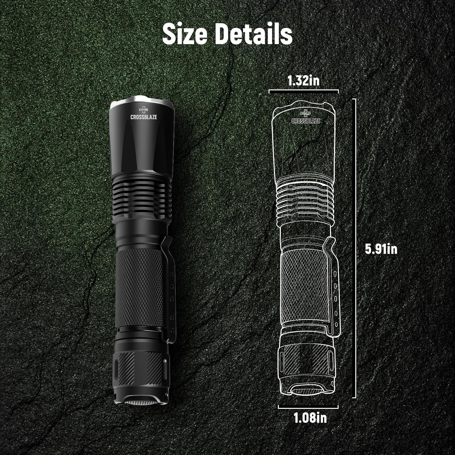 Rechargeable Green Hunting Flashlight, Long Range 984 FT Super Bright Light for Coyote Hog Fox Hunting and Night Observation ProC80-G (Green)