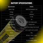 CroosBlaze® 18650 Rechargeable Battery 3000mAh - 2PCS